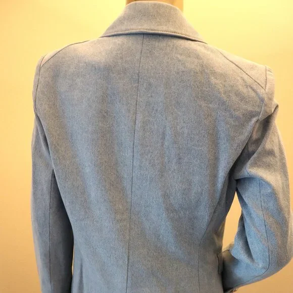 Veronica Beard Miller Dickey Blazer Denim Silver Crest Buttons Jacket Size 6 New - Picture 6 of 11